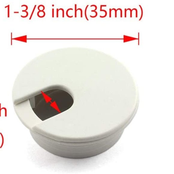 HJ Garden Office New Desk Grommet Plastic Hole Covers White Large 38 Diameter Pack Of 2
